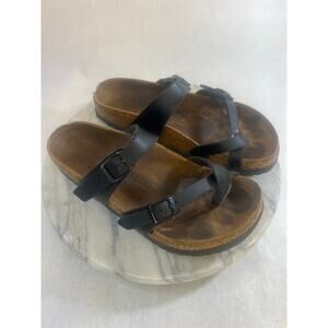 Birkenstock Mayari Black Leather Sandals Size EU37 US6-6.5 Made in Germany